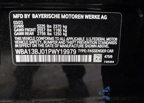 2023 BMW 530 I xDrive z USA, uszkodzony, nr VIN WBA13BJ01PWY19979